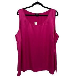 NWT Talbots 100% Silk Fuchsia Pink Tank Top - Size 22W Petite